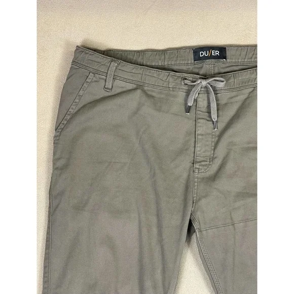 DU/ER Pants Adult 40/29 Khaki Slim Live Lite Joggers In Civilian Preppy‎ Mens